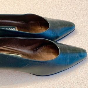 Vintage Women Cole Haan high heel shoes, 2", Hunter Green, Real leather, 7AA